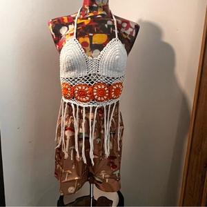 By the Sea crochet cropped‎ halter top